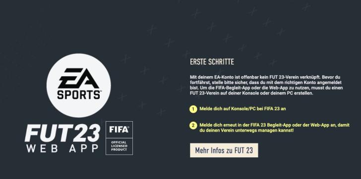 FIFA 23 Web App Fehler